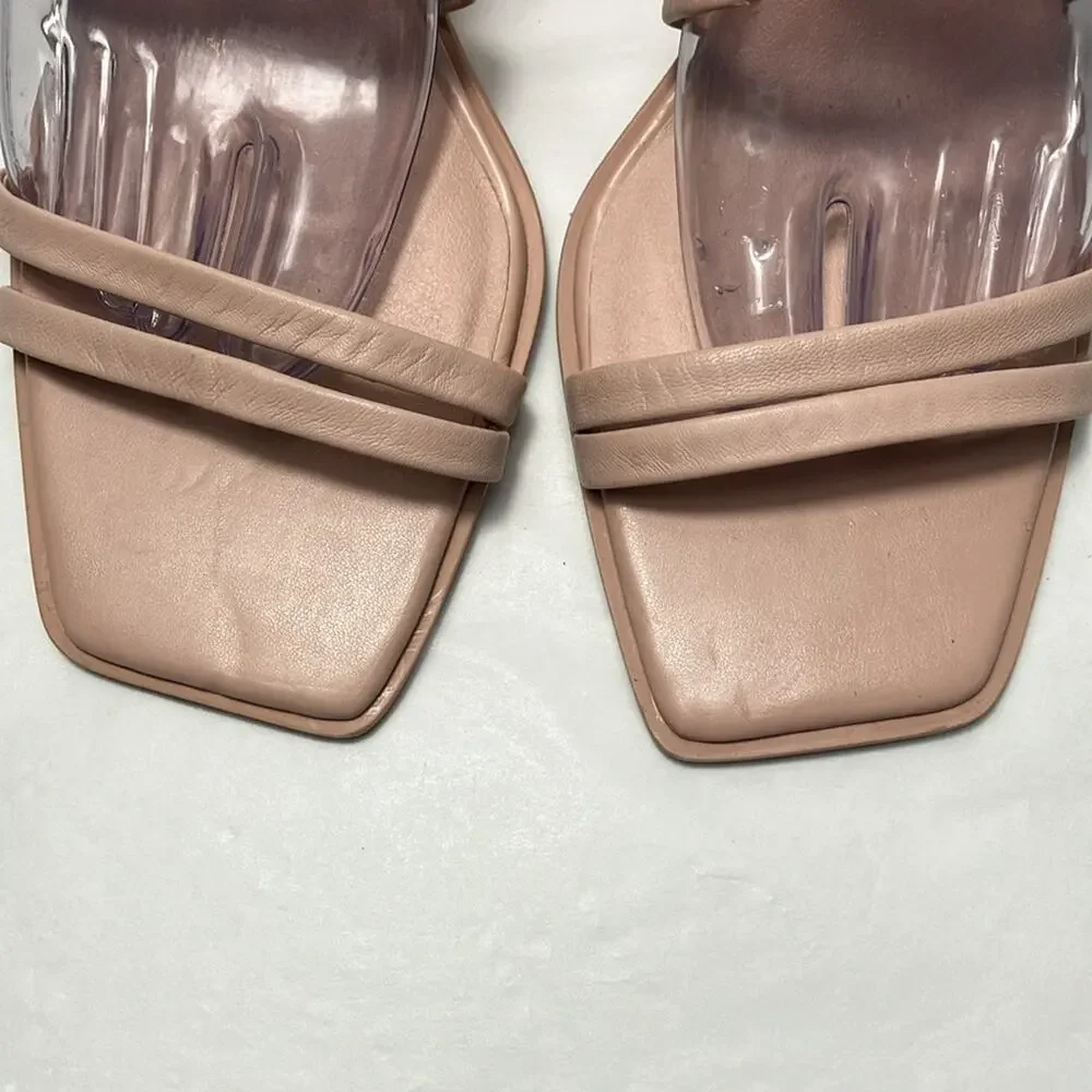 Caslon Paola wedge nude blush strappy square‎ toe prom formal sandal summer 10